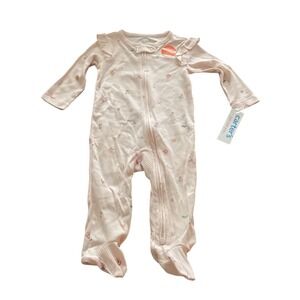 Carters Just One You Baby Girls Pink Floral Ribbed Sleep and Play Sleeper 9M NWT